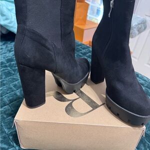 Charlotte Russe Black Heeled Boots
